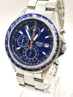 SEIKO 7T32-6L70 クロノグラフ ブルー文字盤 希少 - メルカリ