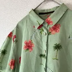 Mademoiselle NON NON リネン100 花柄 フルーツ柄 シャツ - メルカリ