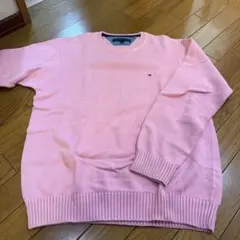 【古着】TOMMY HILFIGER ピンク ニットセーター Lサイズ