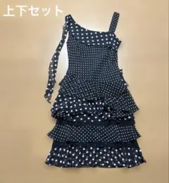 MAITRESSE セットアップ　9号 水玉フリルスカート、ノースリーブ、ドレスのサムネイル