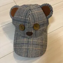 【美品】ミニオン　ティム　耳付きチェック柄キャップ　USJ　フリーサイズ