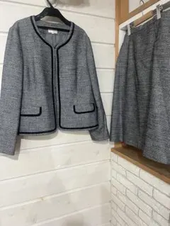 RIFANNE ツイード スカートスーツセットアップ19大きいサイズ東京ソワール