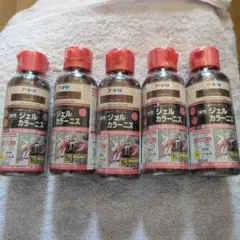 【5本セット】アサヒペン ジェルカラー ニス ウォルナット 90ml