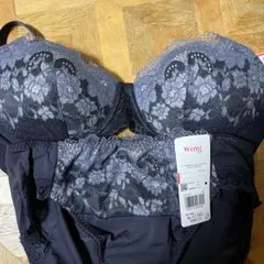 KO Wing ダークブルー ブラジャーショーツLサイズセット