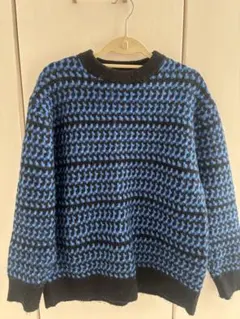 ZARA 青と黒のニットセーター Mサイズ