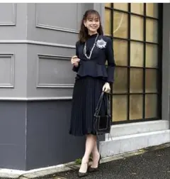 RUIRUE BOUTIQUE ネイビー スカートセットアップ 11号Ｌ