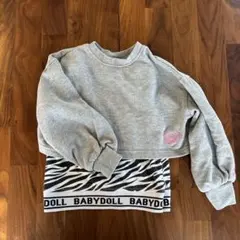 BABYDOLL グレー クロップドスウェット セット 100cm