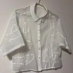 最終値下げ　forksy. シースルー　半袖　シャツ　白