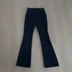 キッズ フレアデニムパンツ 裾切りっぱなし　ロングパンツのサムネイル