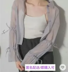 RETRO GIRL　ブラウス　袖リボン シアーブラウス 長袖のサムネイル