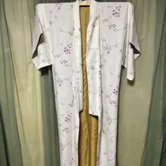 花柄小紋 着物 クリーム色 裏地付き　お値下げ