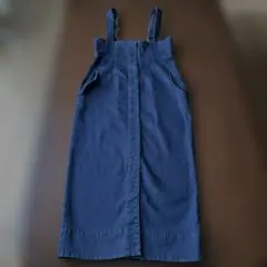 デニム生地サロペット オーバーオールスカート【Mサイズ】秋.冬仕様