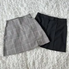 ♡2点セット‼︎♡H&M チェック柄と黒のタイトスカートセット