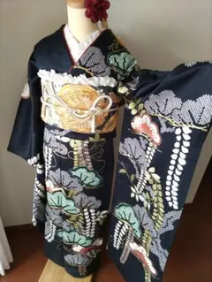 447.絞りの振袖7点セット　正絹　フルセット　成人式