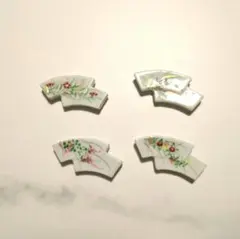 SALE!!【清水焼　扇面五草花 陶器製箸置き　4/5個セット】