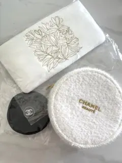 CHANEL ホワイト ノベルティ　ポーチ　3点セット