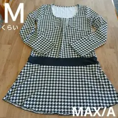 S～Ｍくらい　ミニワンピース　千鳥格子　白黒　y2k グランジ　MAX/A