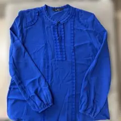 値下げ　Paul Smith フリル付き青シャツ 長袖