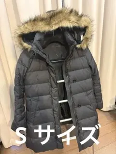 ユニクロ ダウンコート　 黒 S フード付 ファー取外可