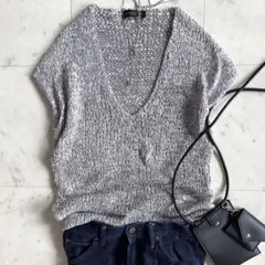新品タグ付き　ダーマコレクション　シルク混　テープヤーン　サマーニット ベストのサムネイル