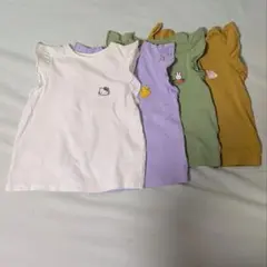 NEXT❤️ キャラクターワッペン フリル袖 Tシャツ 4枚セット104cmのサムネイル