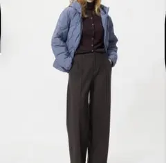 UNIQLO ブラッシュドジャージーワイドパンツ ダークブラウン　Lサイズ