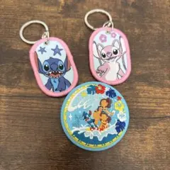 スティッチの刺繍タグ、缶バッチ３点セット