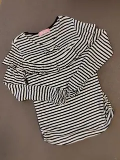 Mezzo Piano ストライプ長袖カットソー S（140）