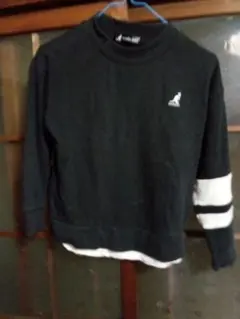 KANGOL KIDS 黒 長袖トレーナー