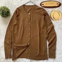 美品✨ドゥーズィエムクラスMUSE 金ボタン　カーディガン　日本製　キャメル綿