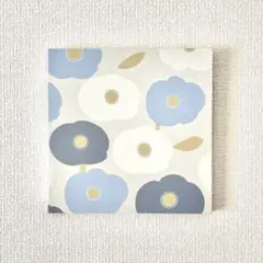 ファブリックパネル　アート　壁飾り　花柄　フラワー　青　北欧　ナチュラル雑貨