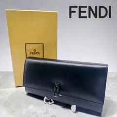 未使用品 FENDI フェンディ カーフレザー 二つ折り長財布 ブラックのサムネイル