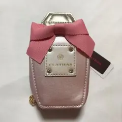 CLATHAS クレイサス・携帯ポーチ付エコバッグ（香水型・ピンク・チェーン付