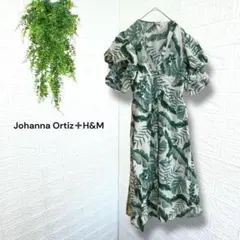 4770【Johanna OrtizとH&Mのコラボ】 ワンピース グリーン×白