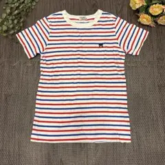 ミキハウス ダブルビー 140 半袖Tシャツ ボーダー 赤青 ビーくん