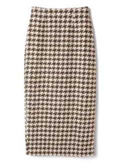 【タグ付き新品未使用】千鳥格子柄バックスリットペンシルスカート[kz10]