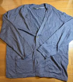 【Confirm】ダークブルー ボタン付きカーディガン L