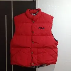 80 90 ビンテージ FILA フィラ ダウンベスト 赤 M