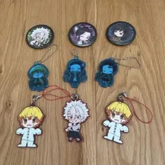 鬼滅の刃　缶バッチ＆アクリルキーホルダー＆ストラップ　9点セット