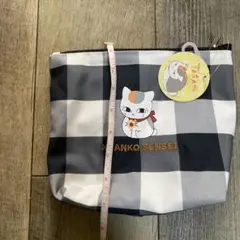 にゃんこ先生ポーチチェック柄ポーチ