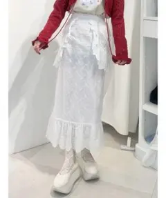 merryjenny レースコンビスカート オフホワイトのサムネイル