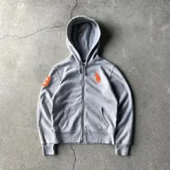 Ralph Lauren big pony zip up hoodie gray