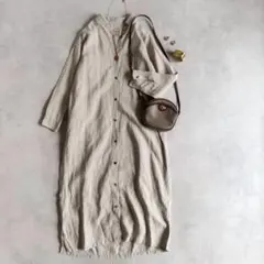 美品▲アーバンリサーチドアーズ シャツワンピース ロング リネン100% F