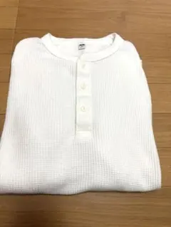 ［美品］ユニクロ　ワッフルヘンリーネックTシャツ