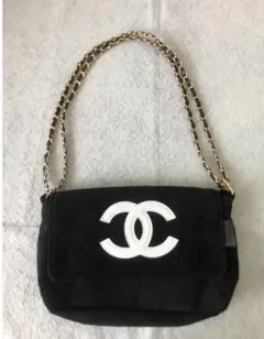 チェーンバッグ　biglogo ブラックショルダーバッグ　ノベルティー　良い