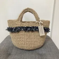 麻紐×ライトグレーribbonxl ズパゲッティ マルシェバッグ - メルカリ
