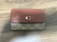 COACH 三つ折り財布 ベージュ/ブラウン