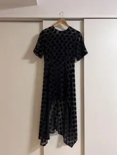 ZARA WOMAN ドット柄 ハイローヘム スケルトン ワンピース