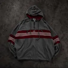 希少 adidas ハーフジップパーカー 2XL 00s archive y2k