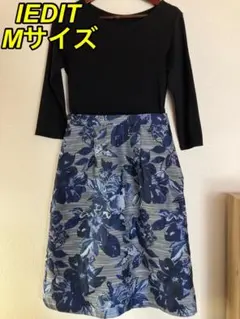 IEDIT Mサイズ 花柄ワンピース　七分袖